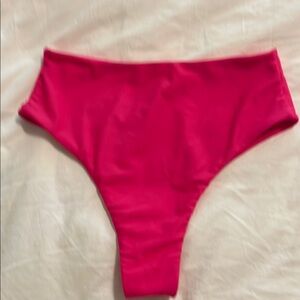 Mikoh Women's High Waist - Waikui 2 Swim Bottom in Vibrant Pink